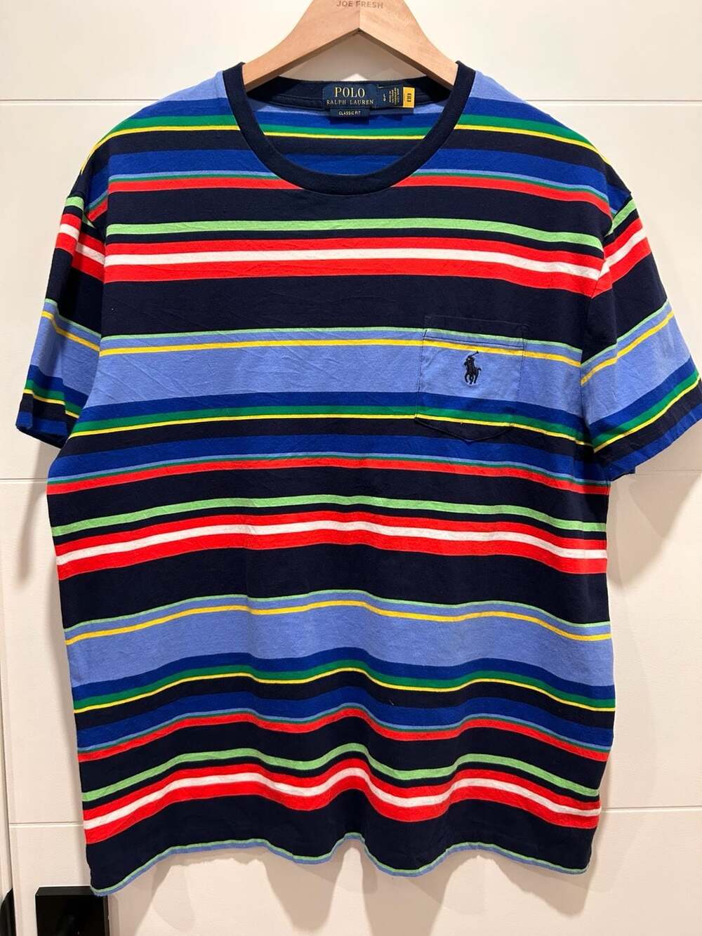 Polo Ralph Lauren Striped Jersey T-Shirt Size L Navy Multi